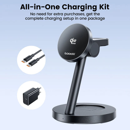 Toocki 3-in-1 Magnetic Wireless Charger 25W Qi2.2 Fast Charging Desktop