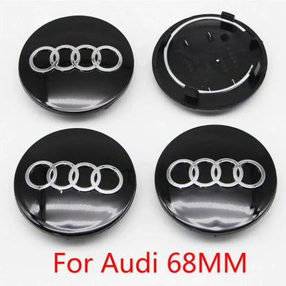 4PCS 60mm 61mm 68mm 69mm 77mm Car Wheel Center Cap Hub Cover Badge For Audi