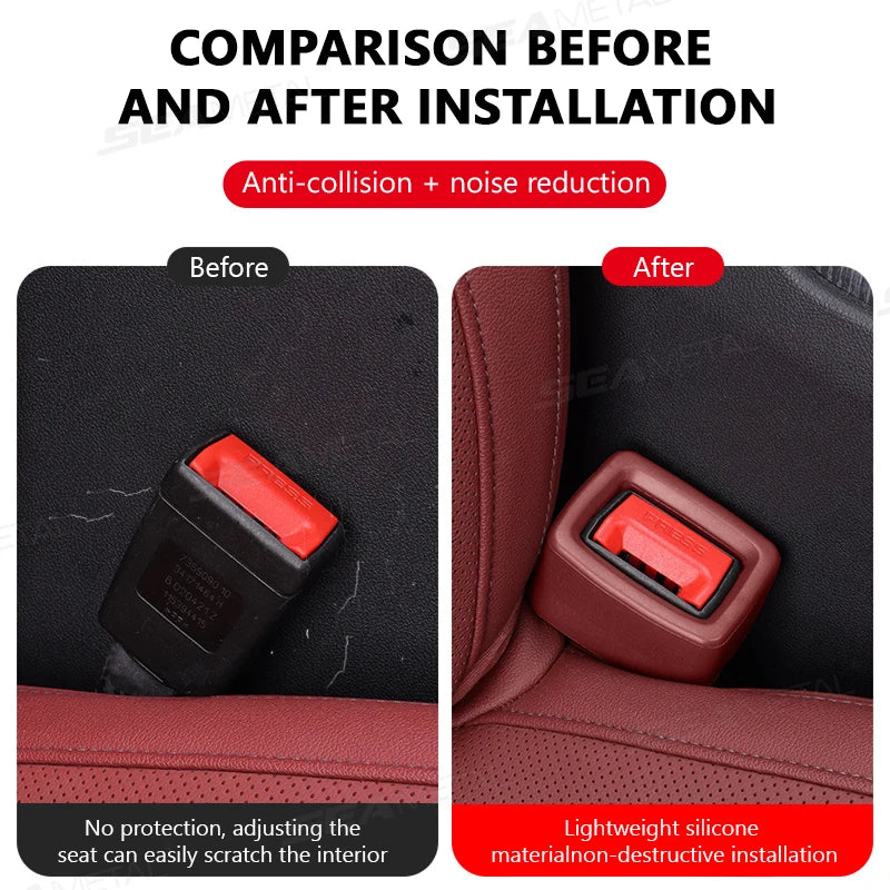 SEAMETAL Car Seat Belt Buckle Cover Anti Scratch Seatbelt Button Protector