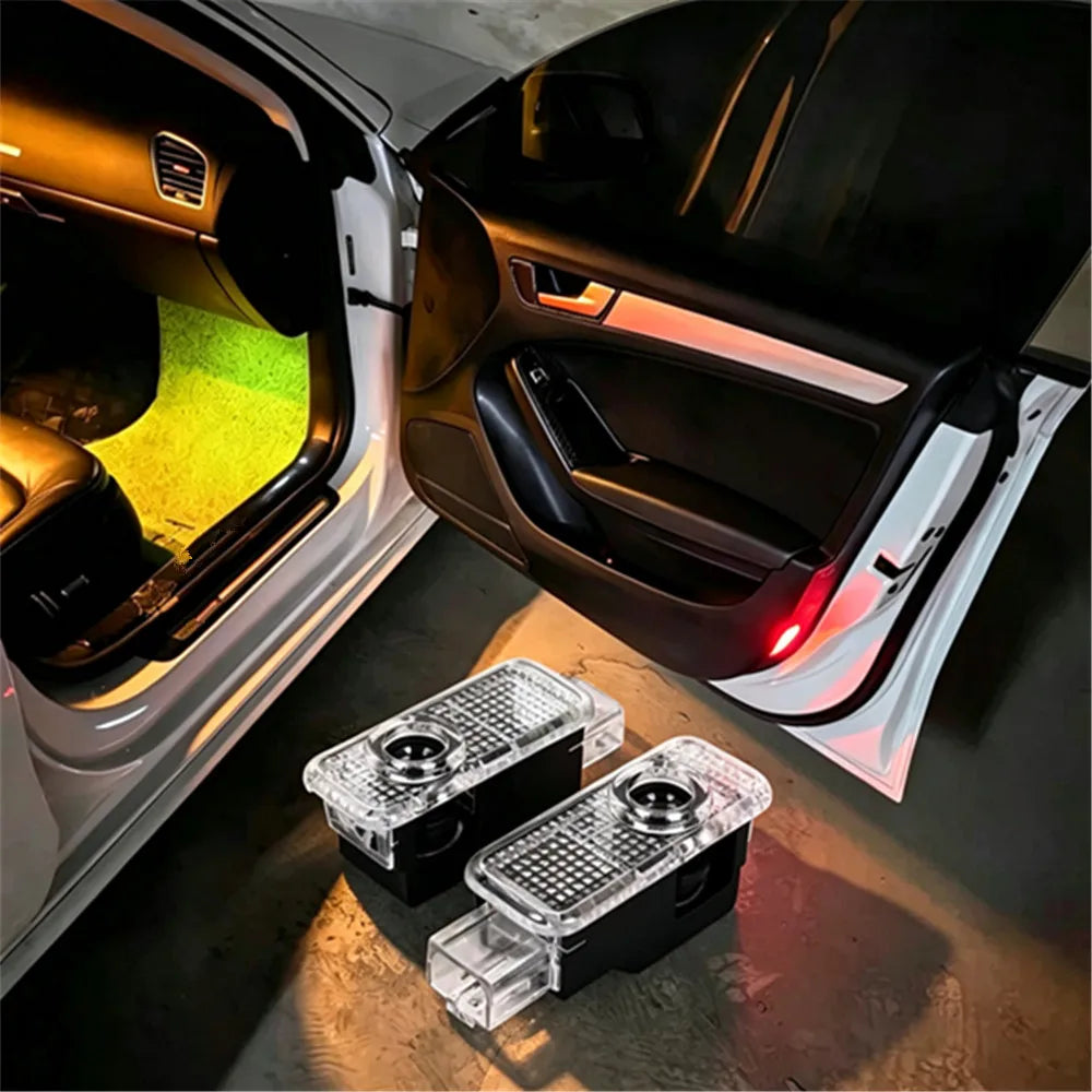 LED Car Door Welcome Ghost Shadow Light For AUDI TT Q3 Q5 Q7 Q8 A6 C6 C7 C8
