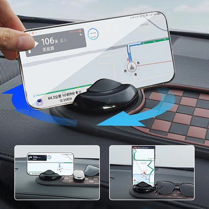 2 in 1 Dashboard Anti Slip Mat with Phone Mount 360-Degree Rotation Car