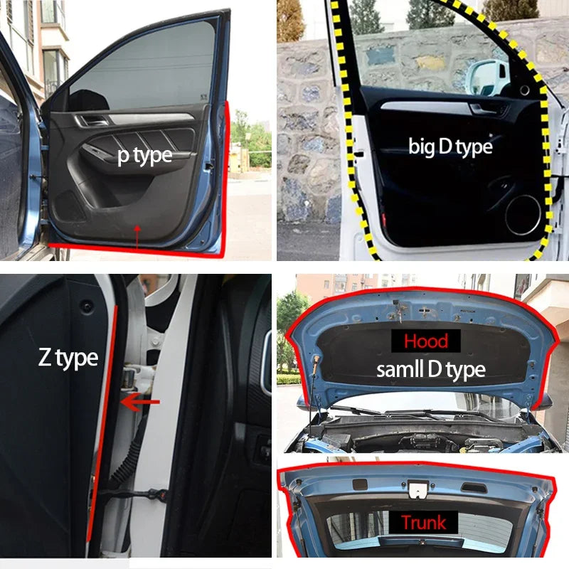 Car Door Rubber Seal Strip for Noise and Weather Protection