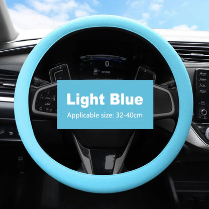 Car Silicone Steering Wheel Cover Elastic Non-Slip Cover For 36-40cm