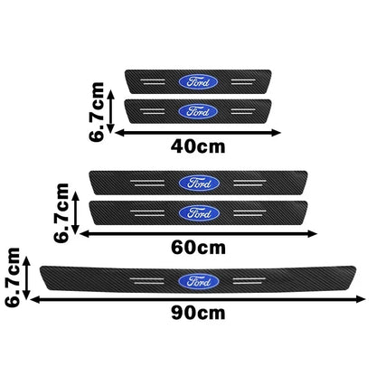 4/1Pc Carbon Fiber Car Door Edge Sill Protector Strip 3D Sticker For Ford