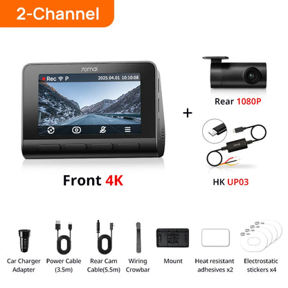 70mai A810S 4K Dash Cam IMX678 Dual HDR Supercapacitor 4G LTE Remote