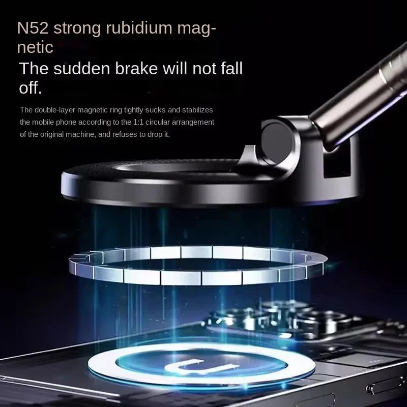 Magnetic Car Phone Holder 360 Degree Rotation Vacuum Adsorption Strong