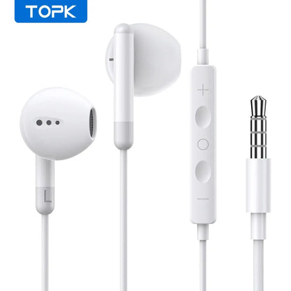 TOPK Earphones 3 5mm In-Ear Wired Headphones Control Sport Headset Xiaomi