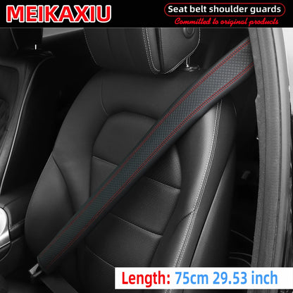 Long-style car shoulder guard cover made of PU leather with checkered