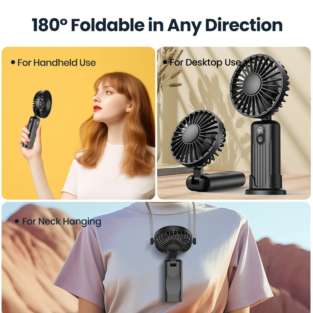 TOPK 5000mah Rechargeable Mini Desk Fan