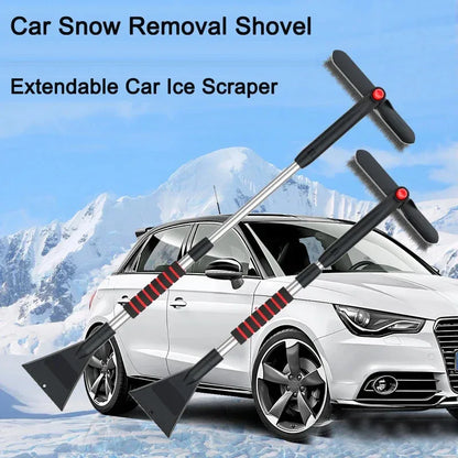 Winter Car Cleaner Extendable Snow Shovel Ice Scraper Brush Detachable