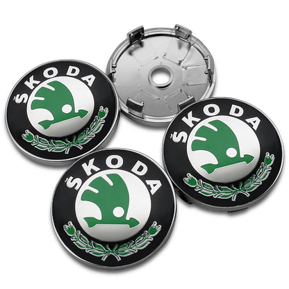 4Pcs 56mm 60mm Car Wheel Center Hub Caps Badge Rim Cover Emblem For Skoda