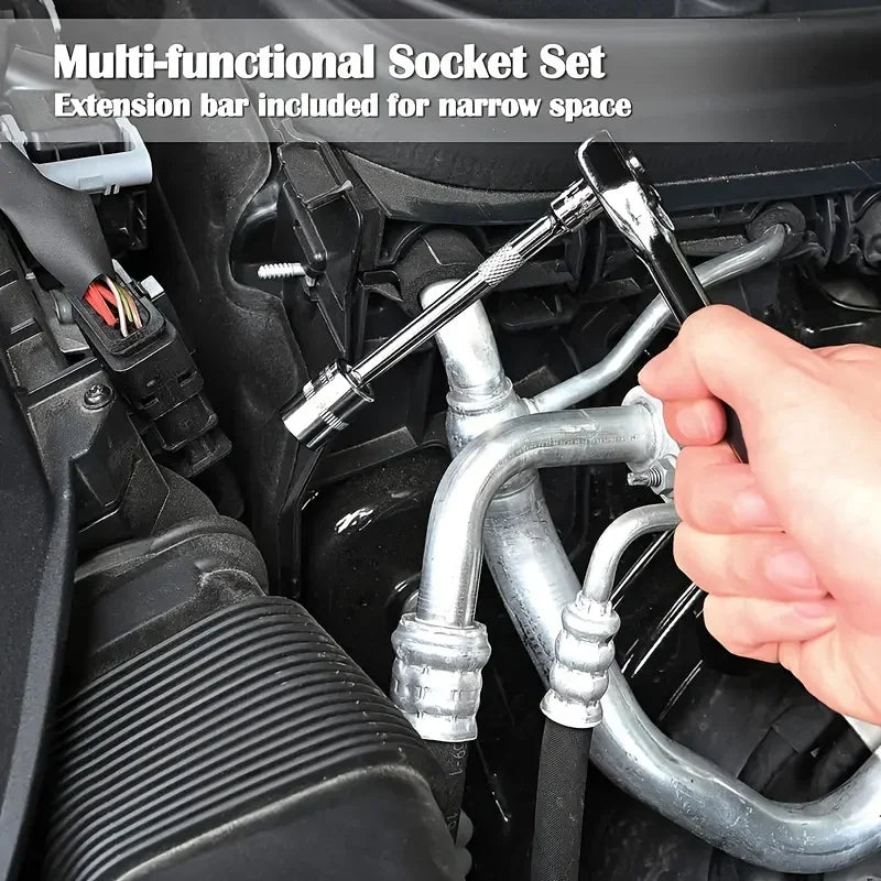 46Pcs Family Tools 1/4 Set Mechanic Tool Kits for Auto Repair Hous with
