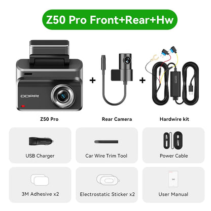 DDPAI Z50 Pro Dash Cam 4K Car DVR 3"IPS Screen 5GHz WiFi GPS ADAS 24H