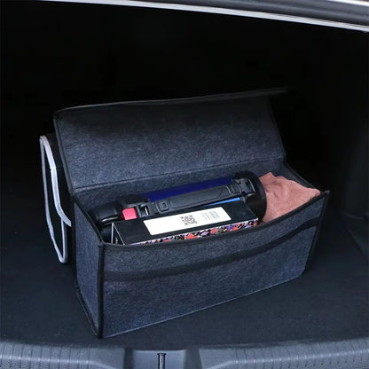 1PC Dark Gray Car Felt Storage Box Car Storage Bag Enlarged and Thickened