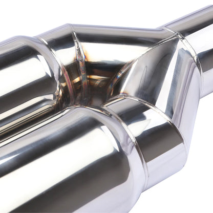 63mm Inlet 76mm Outlet Double Cylinder Stainless Steel Exhaust Tailpipe