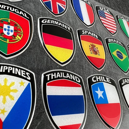 3D Reflective Flag Sticker Motorcycle Parts Car Decal UK Italy France