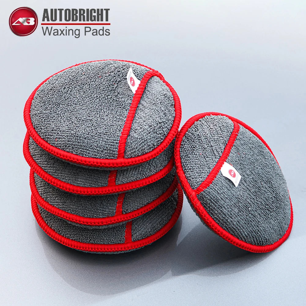 AUTOBIGHT 2/5/10 Pcs Car Waxing Sponge Polish Applicator Pads 5 Inch Fiber