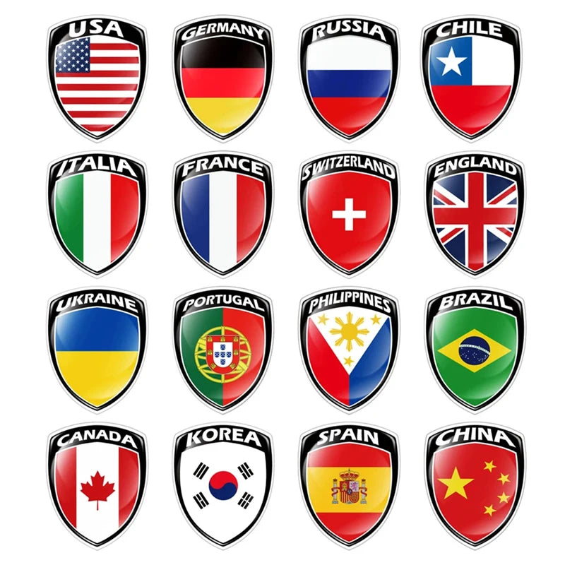 3D Reflective Flag Sticker Motorcycle Parts Car Decal UK Italy France