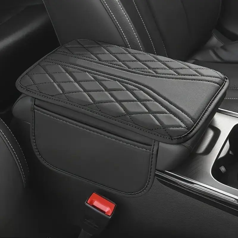 1pc Car Armrest Pad with Storage Bag PU Leather Car Elbow Pad Car Center