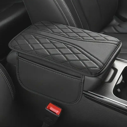 1pc Car Armrest Pad with Storage Bag PU Leather Car Elbow Pad Car Center