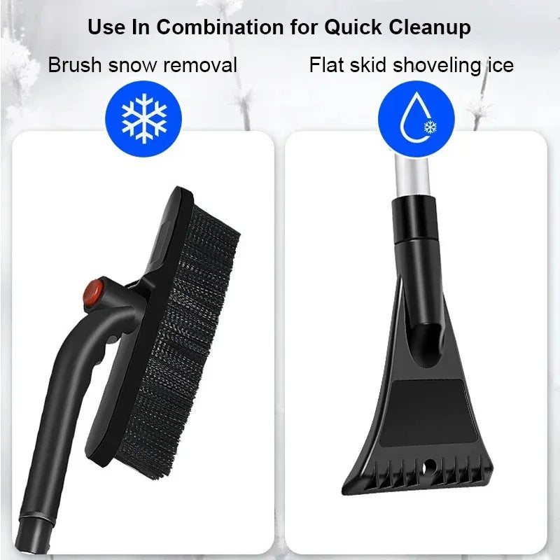 Winter Car Cleaner Extendable Snow Shovel Ice Scraper Brush Detachable