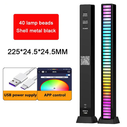 RGB LED Strip Light Music Sound Control Pickup Rhythm Ambient Lamp