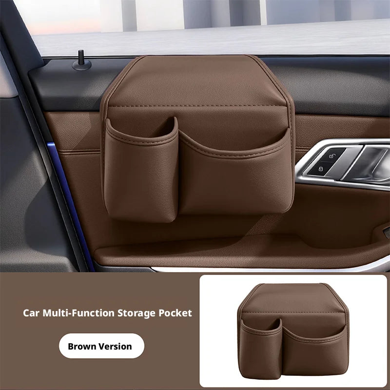 SEAMETAL Car Door Cup Holder Organizer Leather Waterproof Drink Holder