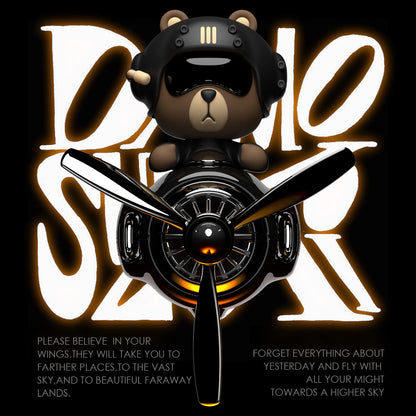 Head shake rotating propeller plane cool bear pilot car air fresheners fun