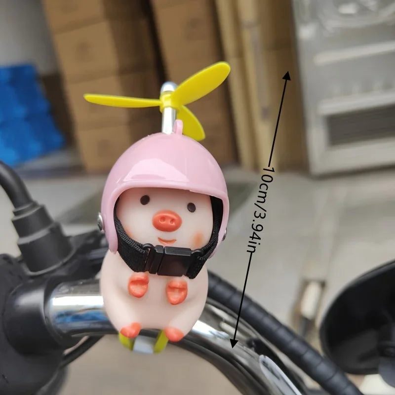 Cute little pig Electric Scooter Pig Wearing Helmet Car Ornament Motorcycle