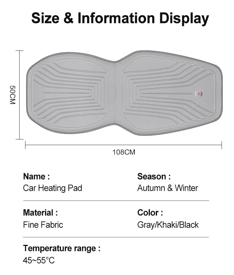 EAFC 1PCS Car Heating Pad Heated Seat 12V DC Soft Winter Warmer Seat Winter