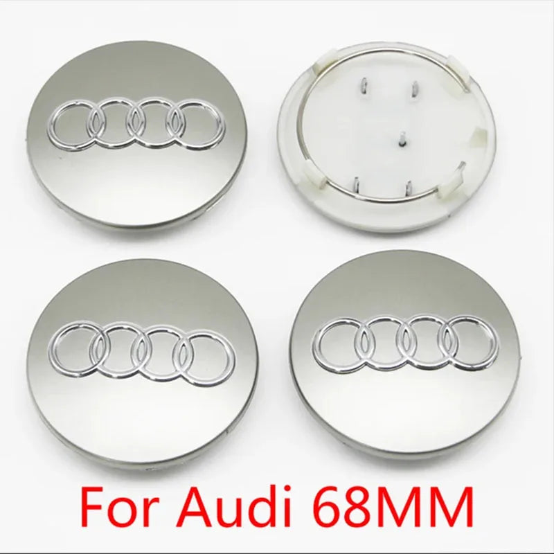 4PCS 60mm 61mm 68mm 69mm 77mm Car Wheel Center Cap Hub Cover Badge For Audi