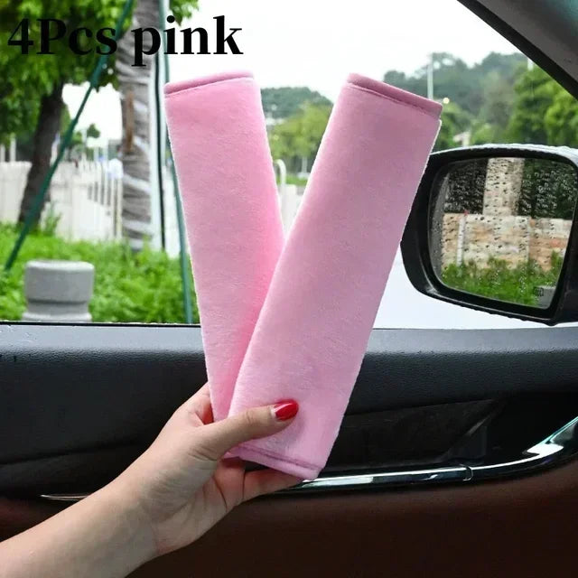 1/2/4pcs Car Seat Belt Shoulder Pad Cover Comfort Protector For Adults