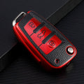 Leather TPU Car Folding Key Cover Case for Audi A3 8L 8P A4 B6 B7 B8 A6 C5