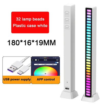 RGB LED Strip Light Music Sound Control Pickup Rhythm Ambient Lamp