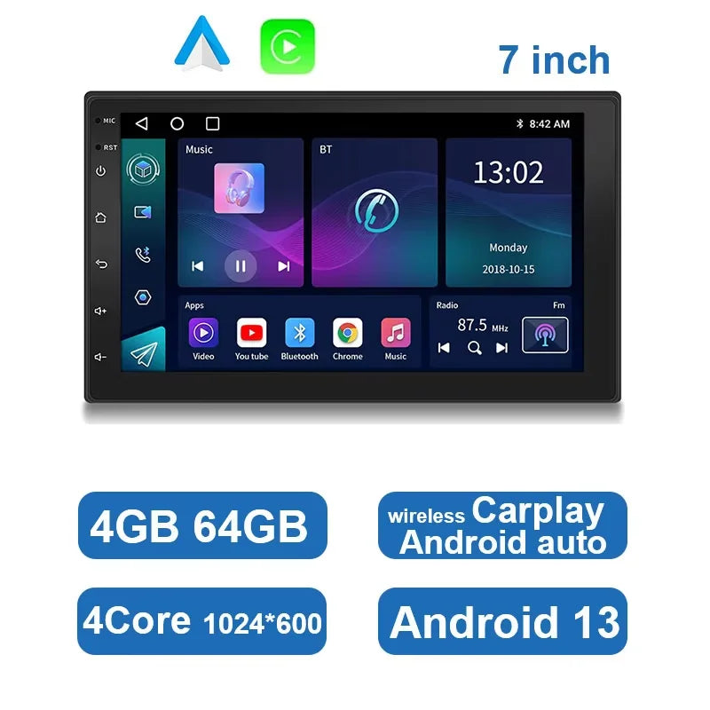 ESSGOO 7 9 10" Car Radio Android Auto Carplay Car Stereo Multimedia Player