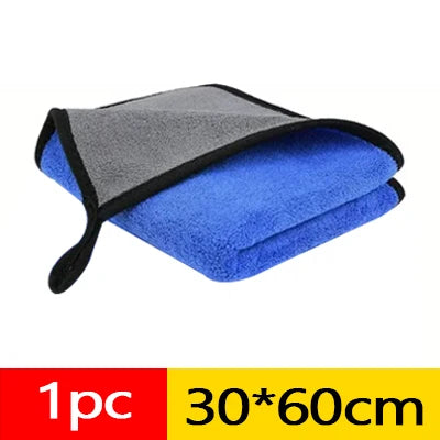 Double-Layer Microfiber Car Drying Towels - 1, 3 or 6 Pack