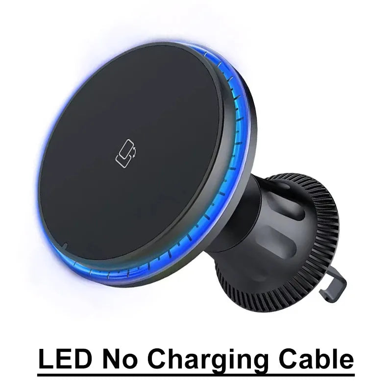 LED/RGB Magnetic Car Wireless Charger For iPhone 12 13 14 15 Pro Max