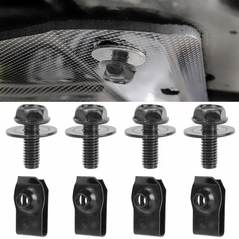 20pcs Car Body Bolts & U-nut Clips M6 Engine Cover Undertray Floor Splash