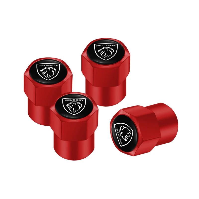 4Pcs Peugeot Logo Car Tyre Valve Cap Auto Wheel For Peugeot 208 308 206 307
