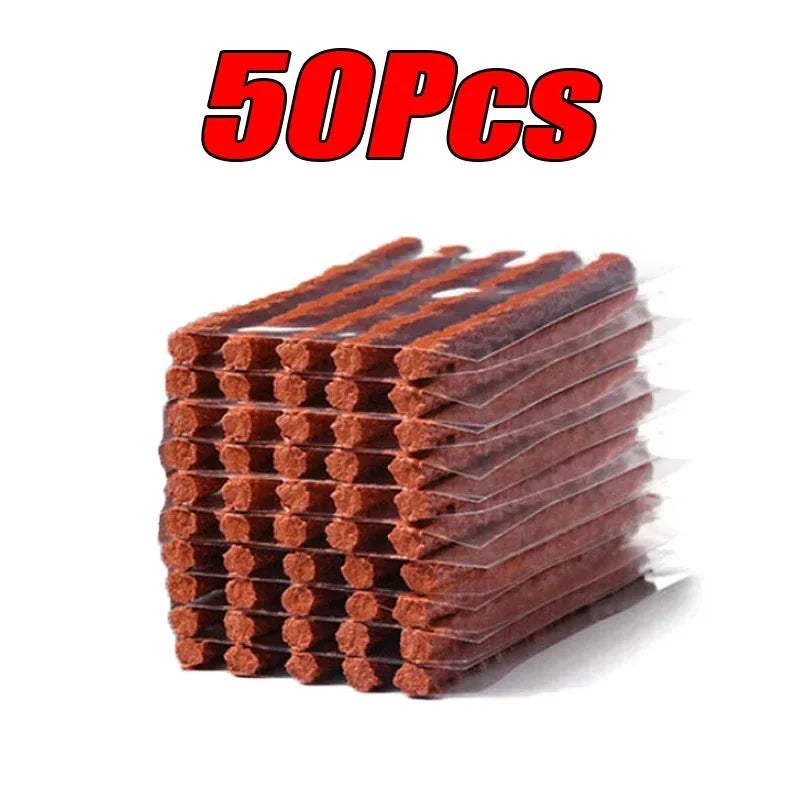 5-50Pcs Car Tire Repair Tool Kit with Rubber Strip Tubeless Tyre Puncture