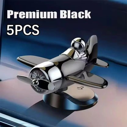 Solar Powered Rotating Airplane Car Dashboard Ornament 360° Auto Spin Decor