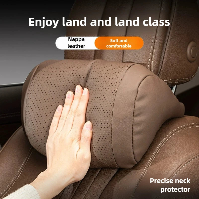 Luxury Nappa Leather Car Seat Headrest Car Interior Seat Protect Neck
