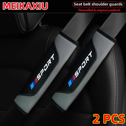 1/2pcs Women's PU Leather Carbon Fiber Sport Car Shoulder Guard Cover Seat
