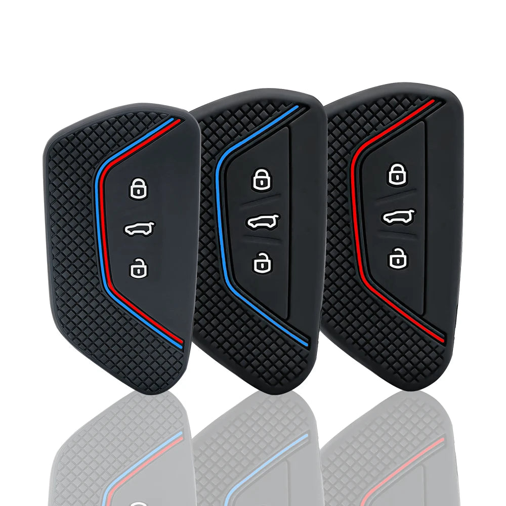 Silicone Car Key Fob Chain Case Cover For Vw Golf 8 Id.3 Id.4 Id.7 Id.buzz