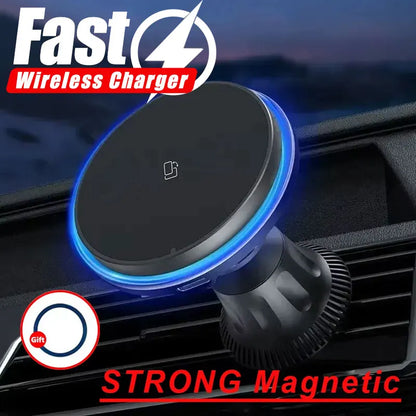 LED/RGB Magnetic Car Wireless Charger For iPhone 12 13 14 15 Pro Max