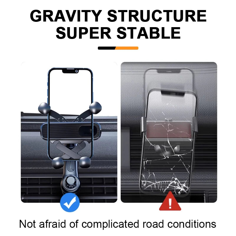 SEAMETAL Gravity Car Phone Holder Air Vent Telescopic Car Phone Mount