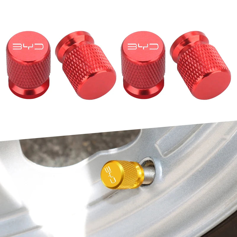 4Pcs Car Wheel Tire Valve Caps Tyre Stem Cover Airdust Waterproof For BYD