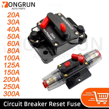 Car Audio System 20A To 300A Manual Reset Waterproof Marine Circuit Breaker