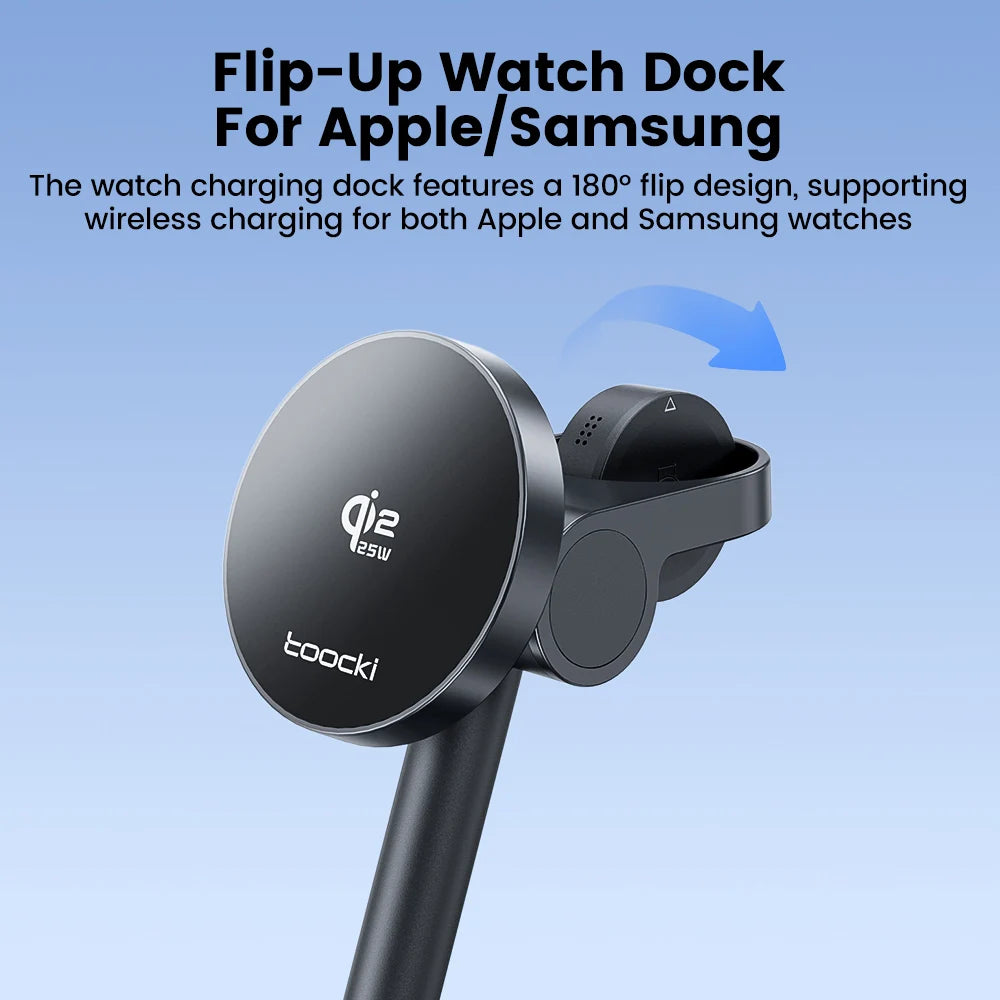 Toocki 3-in-1 Magnetic Wireless Charger 25W Qi2.2 Fast Charging Desktop