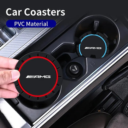 For Mercedes Benz AMG W204 W205 GLC CLA Car Coasters Water Cup Slots